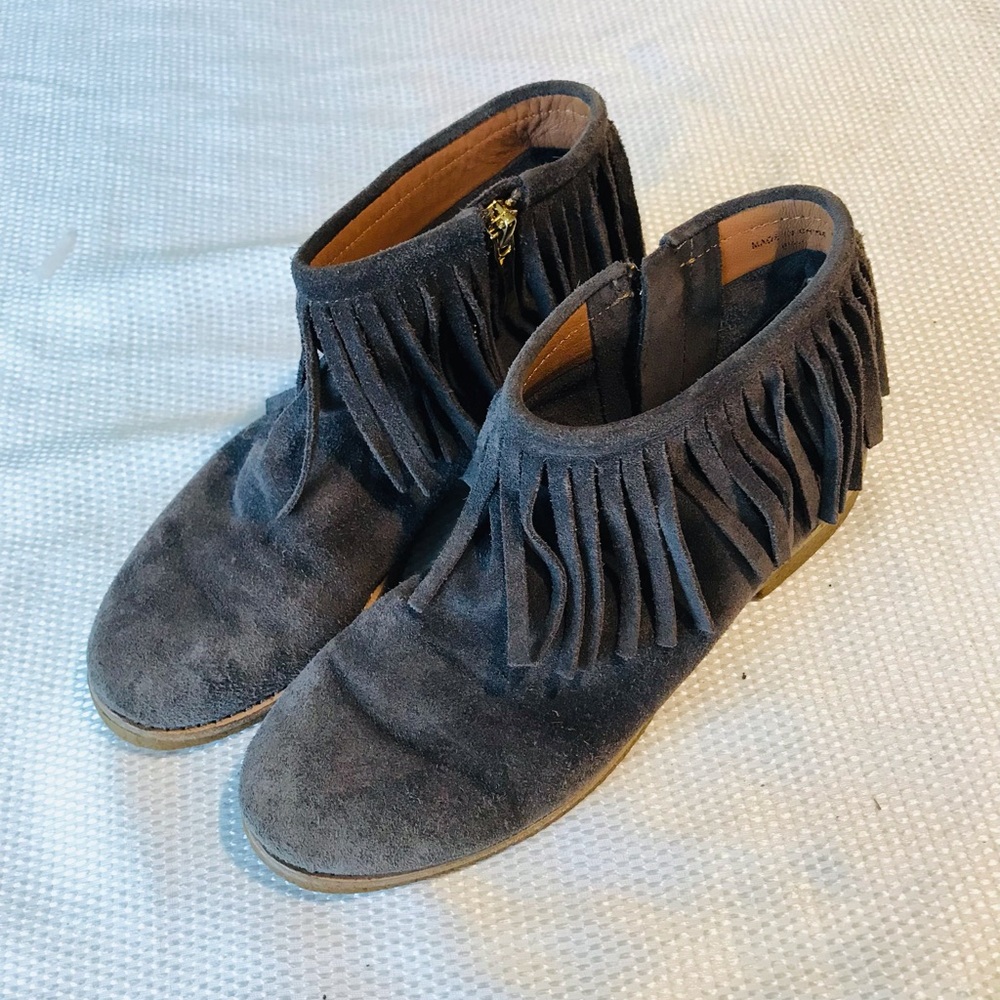 Kate Spade Fringe Ankle Boots Suede